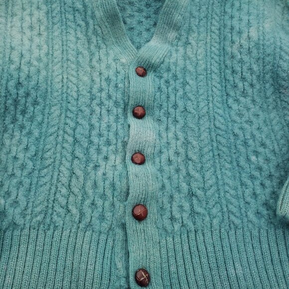Vintage 70s Highland Homes Scottish 100% Wool Cropped Cardigan - S - Picture 11 of 12